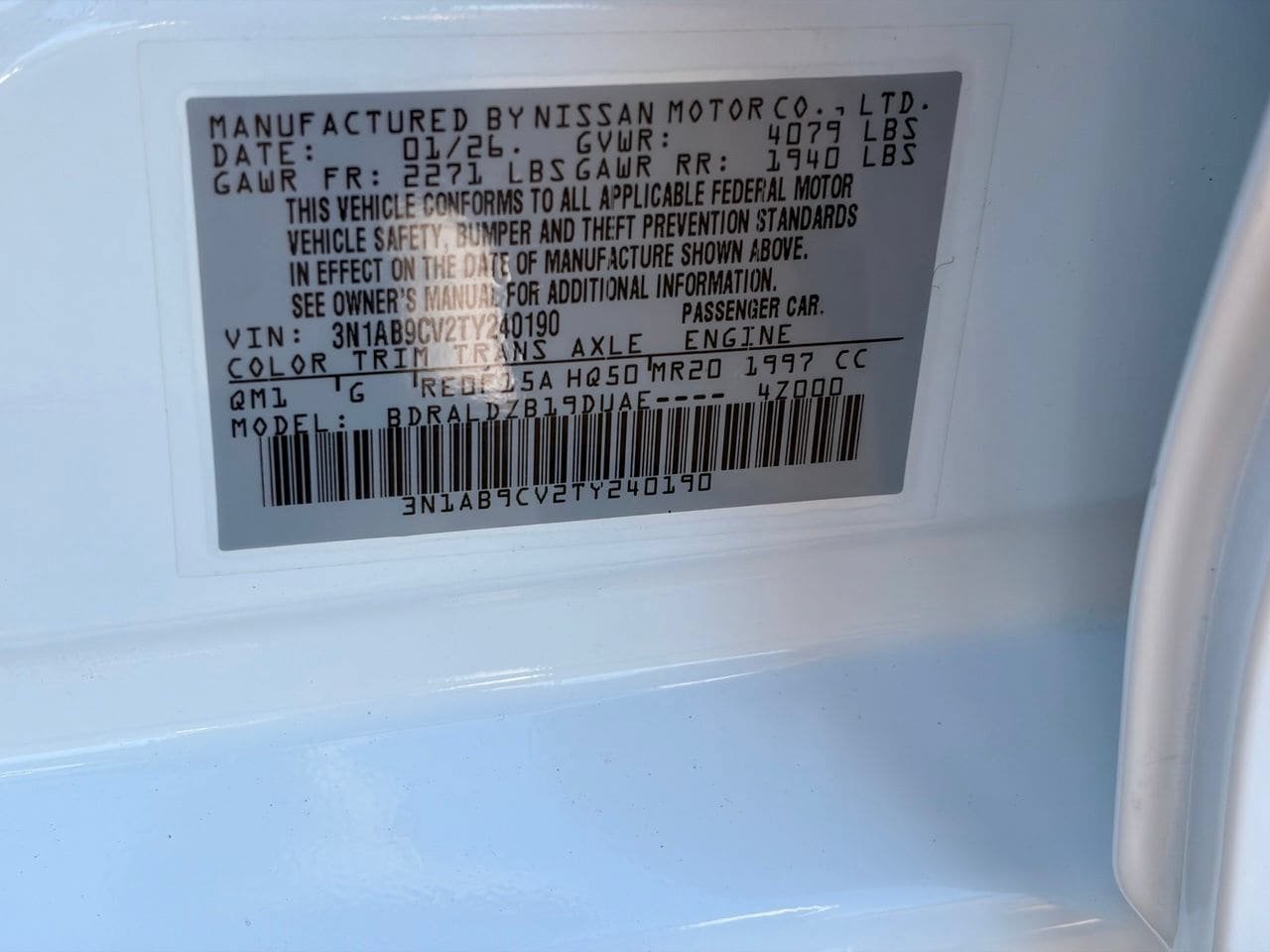 Certified 2026 Nissan Sentra SV w/ SV Convenience Package FWD image 38