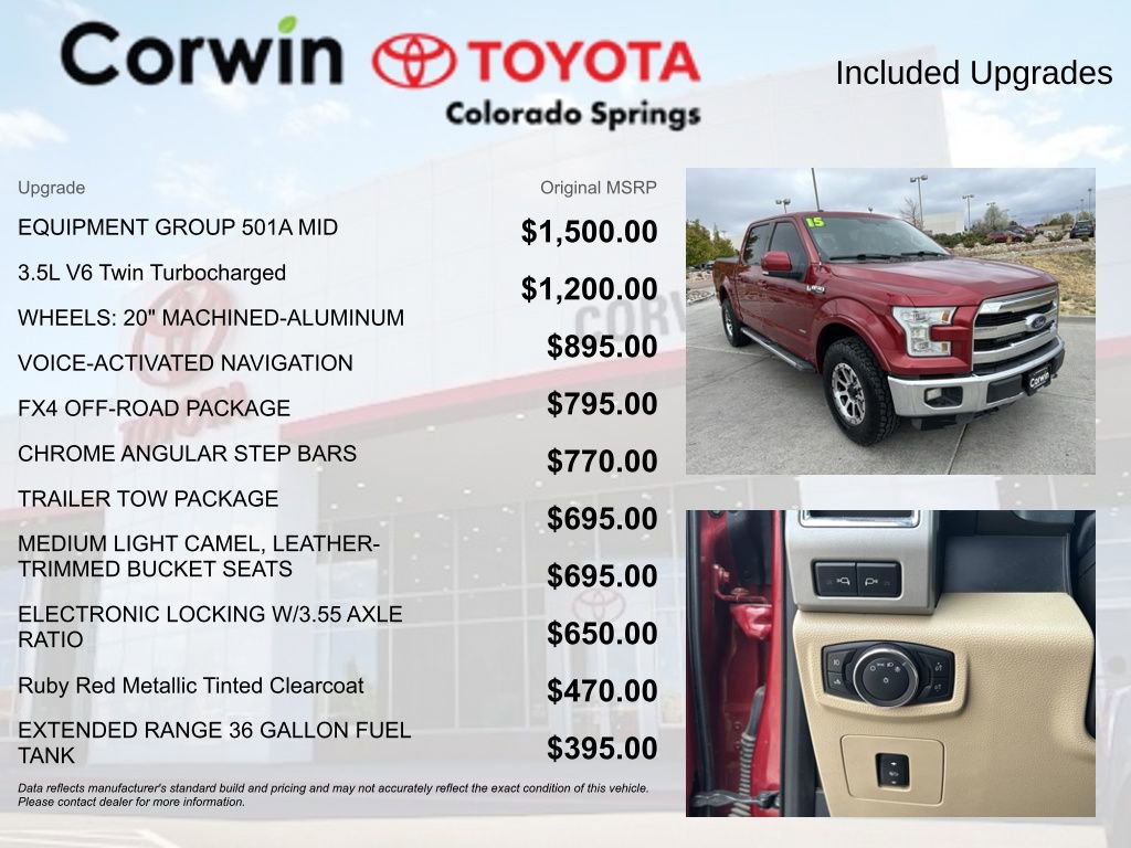Used 2015 Ford F150 Lariat w/ Equipment Group 501A Mid AWD/4WD image 4
