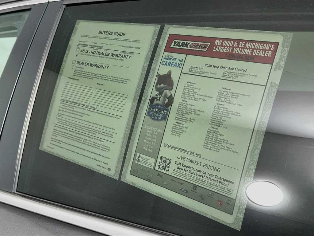 Certified 2020 Jeep Cherokee Limited AWD/4WD image 15