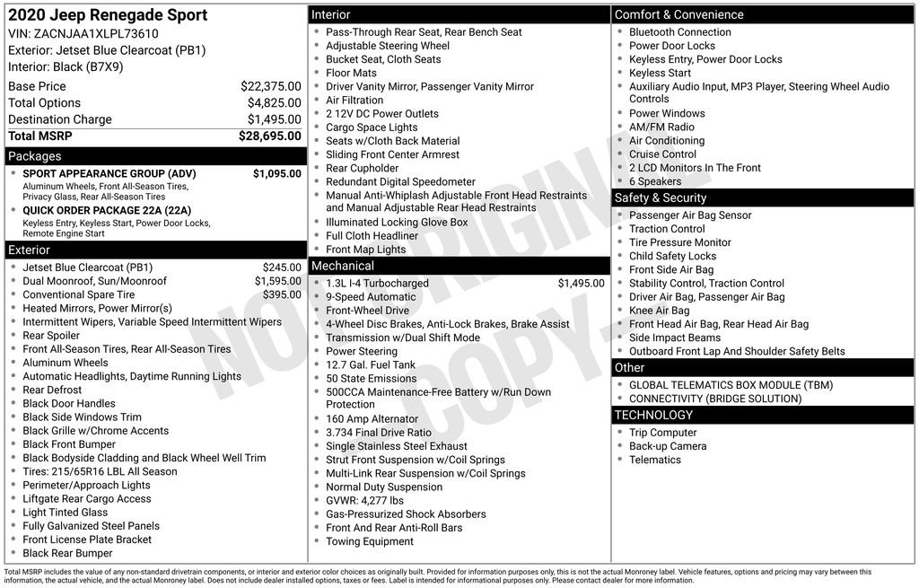 Used 2020 Jeep Renegade Sport w/ Sport Appearance Group FWD image 6
