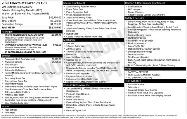 Used 2023 Chevrolet Blazer RS w/ Driver Confidence II Package AWD/4WD image 34