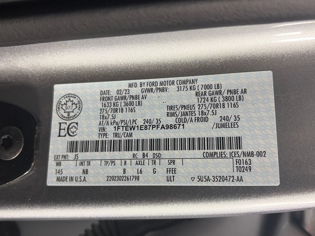 Certified 2023 Ford F150 Tremor w/ Equipment Group 402A High AWD/4WD image 9