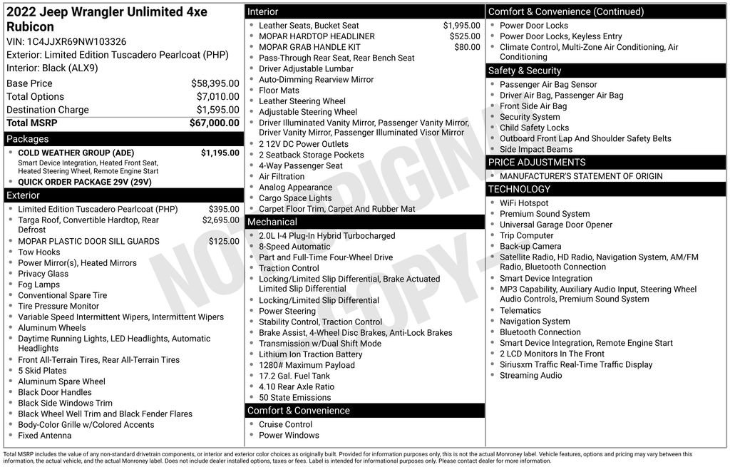 Used 2022 Jeep Wrangler Unlimited Rubicon 4xe w/ Cold Weather Group image 40