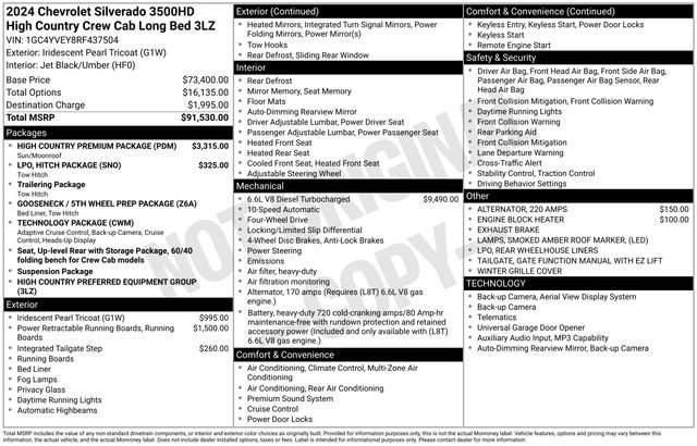 Used 2024 Chevrolet Silverado 3500 High Country w/ High Country Premium Package AWD/4WD image 26