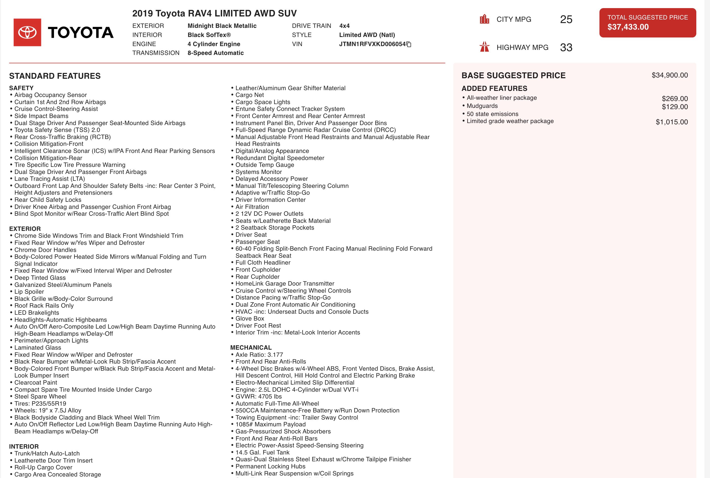 Used 2019 Toyota RAV4 Limited w/ Cold Weather Package AWD/4WD image 3