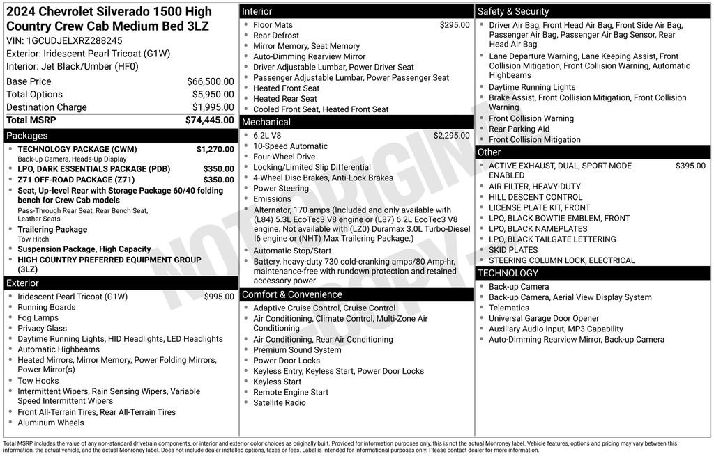 Used 2024 Chevrolet Silverado 1500 High Country w/ Technology Package AWD/4WD image 59