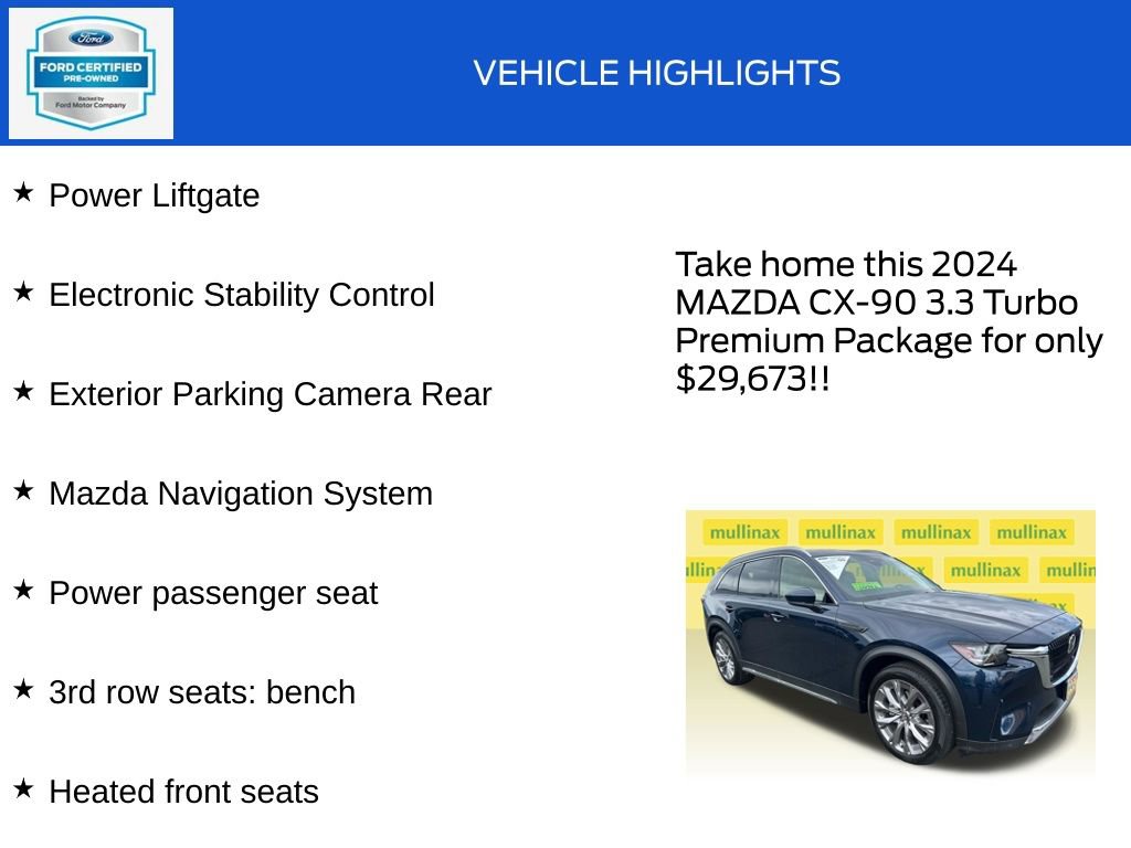 Used 2024 MAZDA CX-90 3.3 Turbo w/ Premium Package AWD/4WD image 19