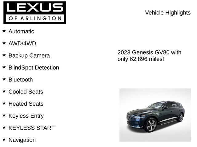 Used 2023 Genesis GV80 2.5T w/ Advanced Package AWD/4WD image 7