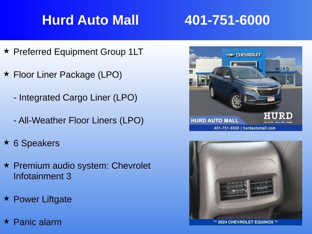 Certified 2024 Chevrolet Equinox LT w/ LPO, Floor Liner Package AWD/4WD image 6