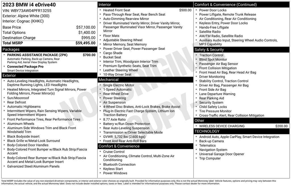 Certified 2023 BMW i4 eDrive40 w/ Parking Assistance Package RWD image 6