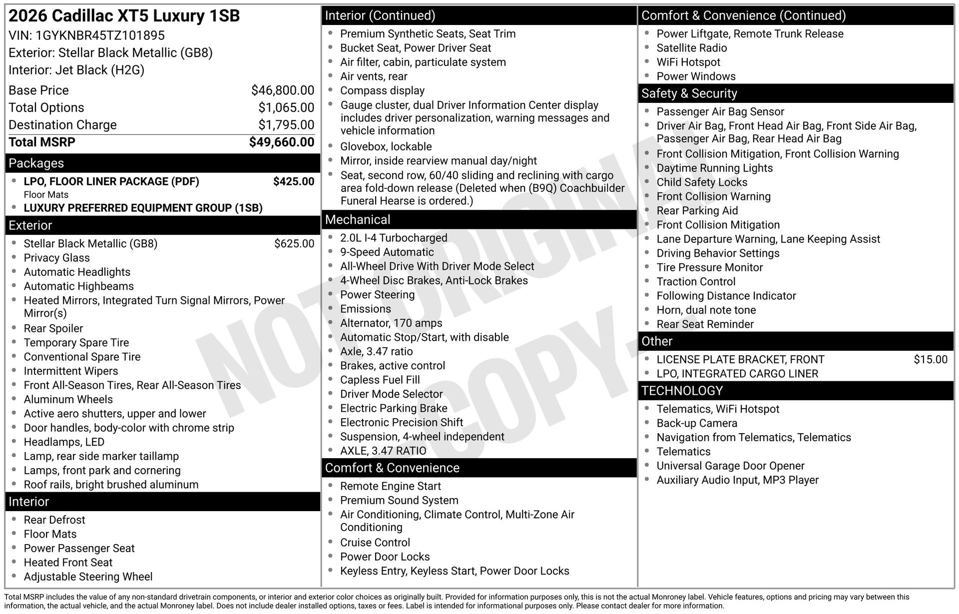 New 2026 Cadillac XT5 Luxury w/ LPO, Floor Liner Package AWD/4WD image 35