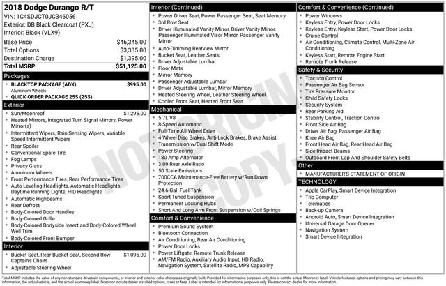 Used 2018 Dodge Durango R/T w/ Blacktop Package AWD/4WD image 38