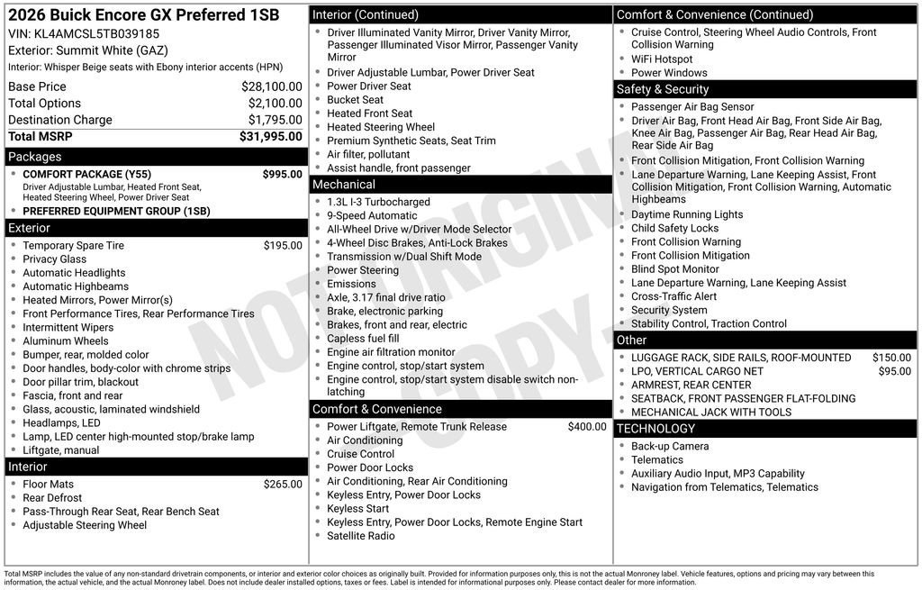 New 2026 Buick Encore GX Preferred w/ Comfort Package image 4