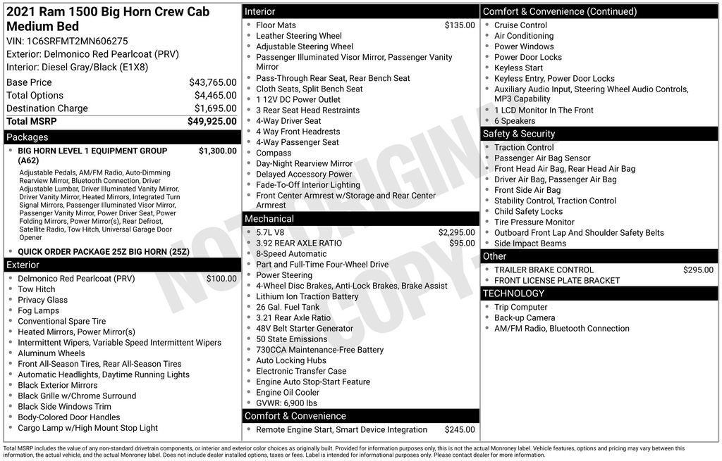 Certified 2021 RAM 1500 Big Horn AWD/4WD image 36
