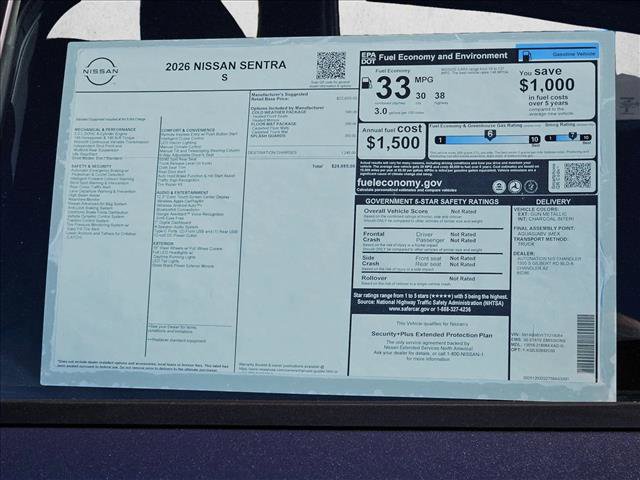 New 2026 Nissan Sentra S w/ S Cold Weather Package image 16