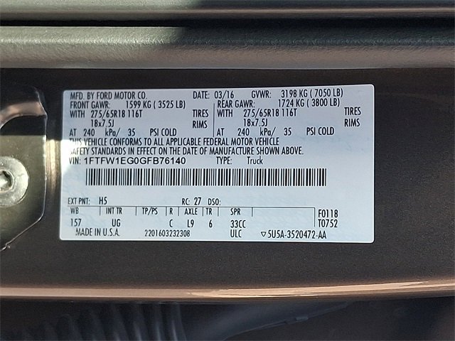 Used 2016 Ford F150 XLT w/ Equipment Group 302A Luxury image 28