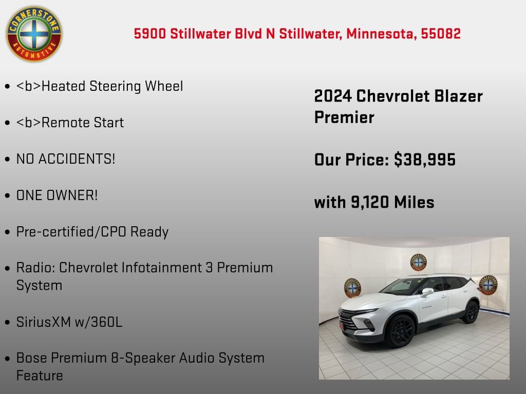 Used 2024 Chevrolet Blazer Premier w/ Driver Confidence II Package image 20
