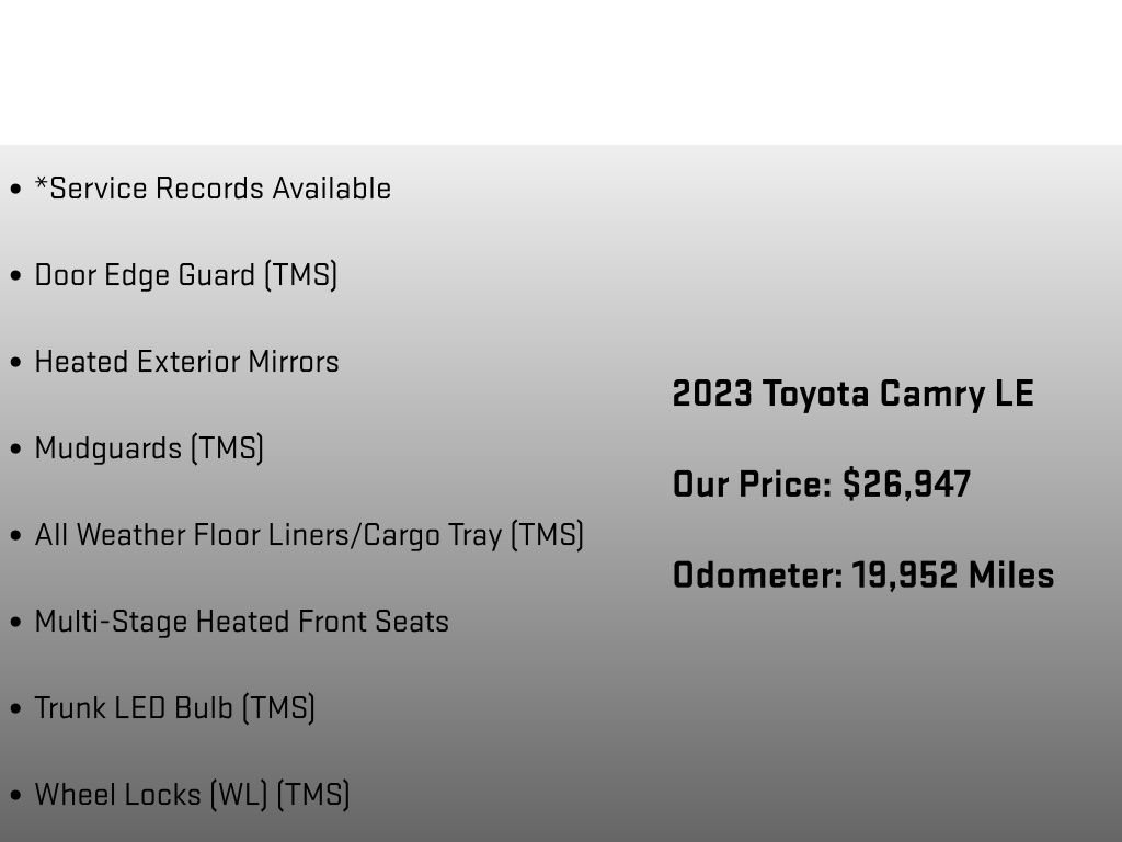 Used 2023 Toyota Camry LE w/ Cold Weather Package AWD/4WD image 12