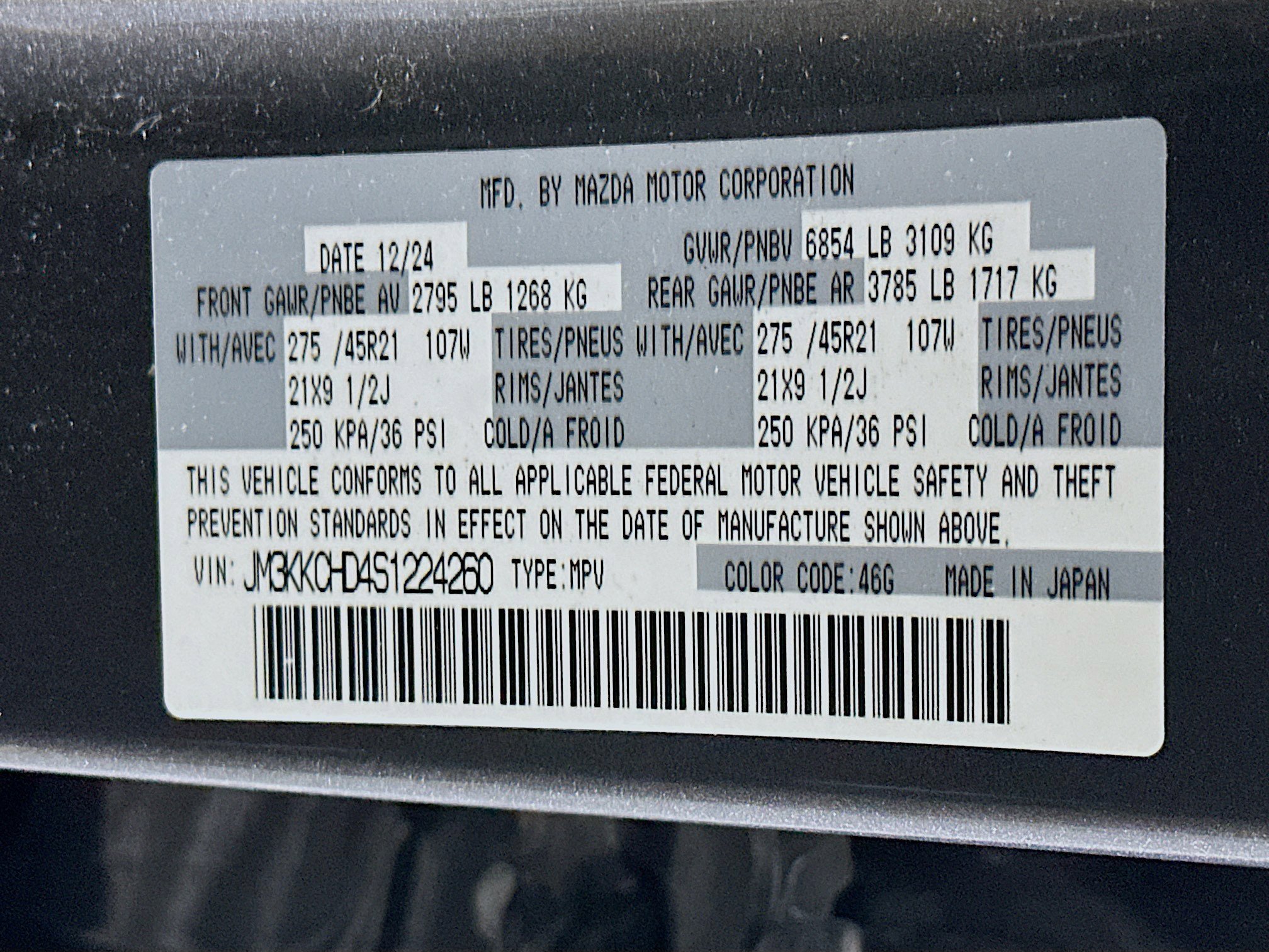 Used 2025 MAZDA CX-90 3.3 Turbo w/ Premium Sport Pkg image 12