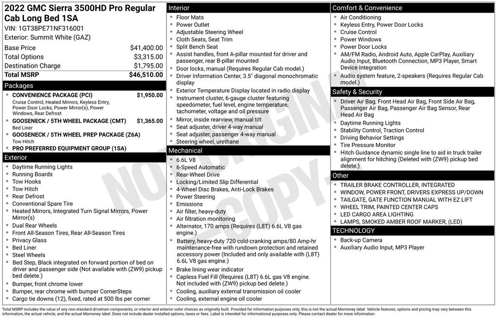 Used 2022 GMC Sierra 3500 Pro w/ Convenience Package RWD image 30