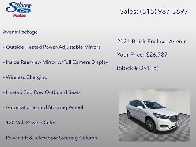Used 2021 Buick Enclave Avenir w/ LPO, Floor Liner Package FWD image 16