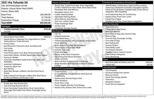 Used 2021 Kia Telluride SX w/ Towing Package image 37