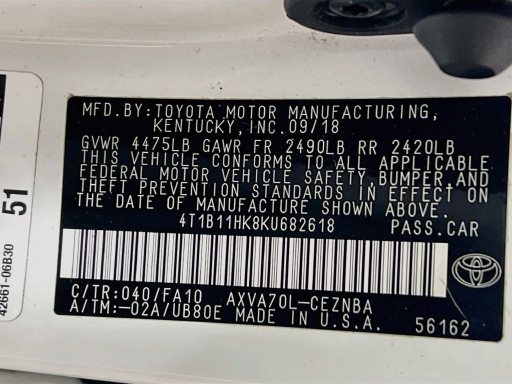 Certified 2019 Toyota Camry LE FWD image 26