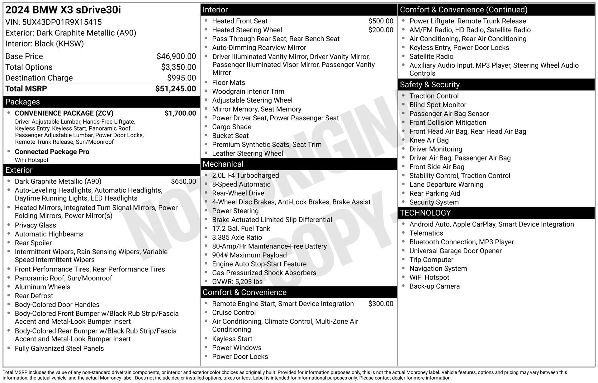 Used 2024 BMW X3 sDrive30i image 43