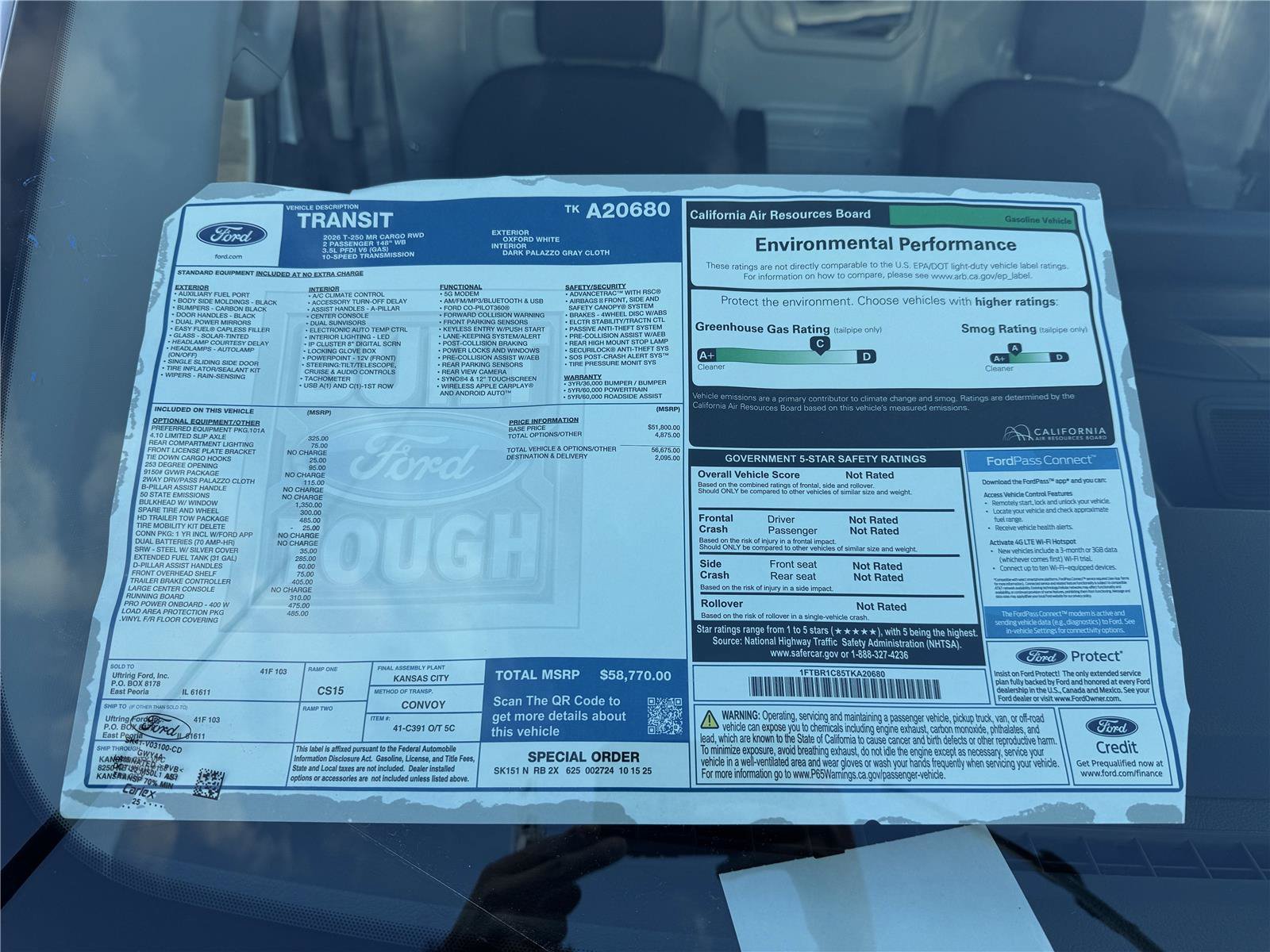 New 2026 Ford Transit 250 148 Medium Roof w/ Load Area Protection Package RWD image 14