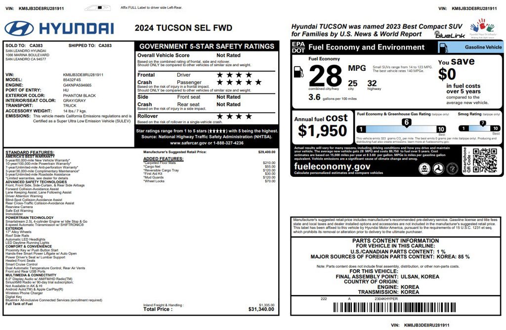 Used 2024 Hyundai Tucson SEL FWD image 4