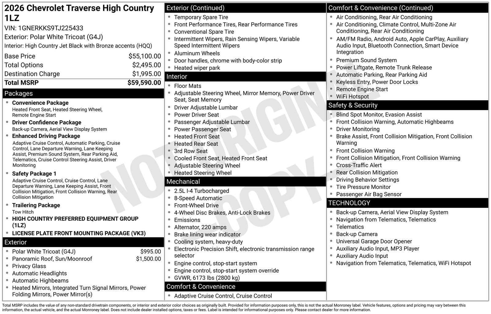 New 2026 Chevrolet Traverse High Country image 26