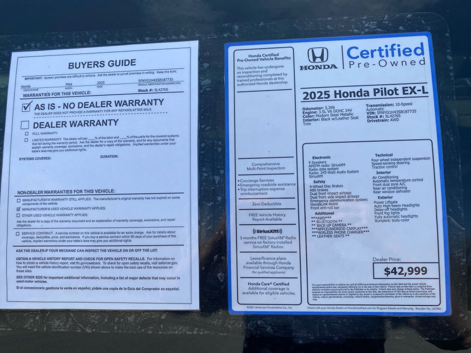 Certified 2025 Honda Pilot EX-L image 37