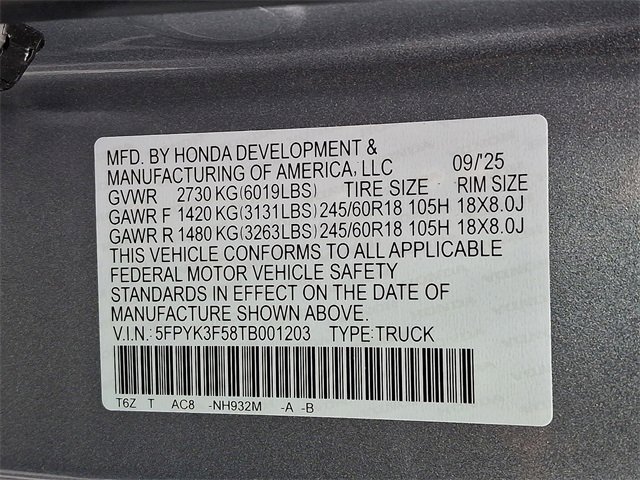 New 2026 Honda Ridgeline RTL image 21