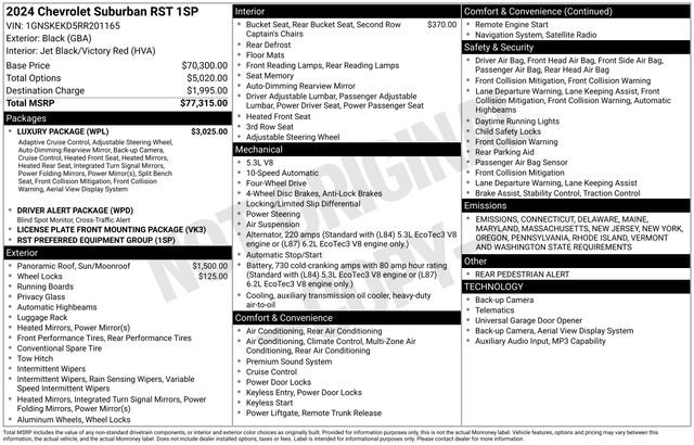 Used 2024 Chevrolet Suburban RST w/ Luxury Package image 6