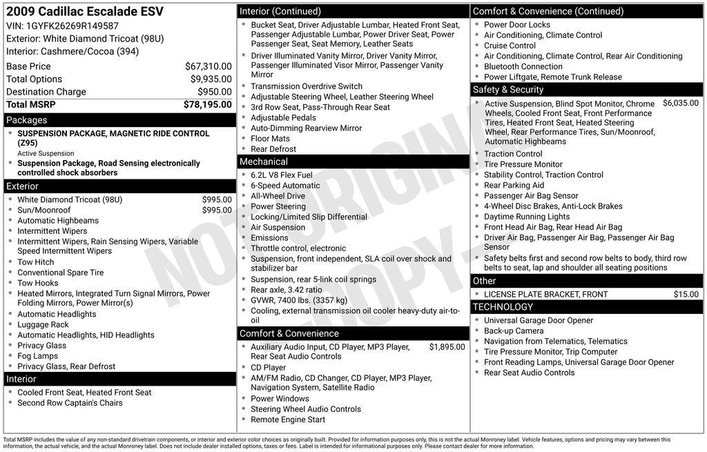 Used 2009 Cadillac Escalade ESV AWD image 45