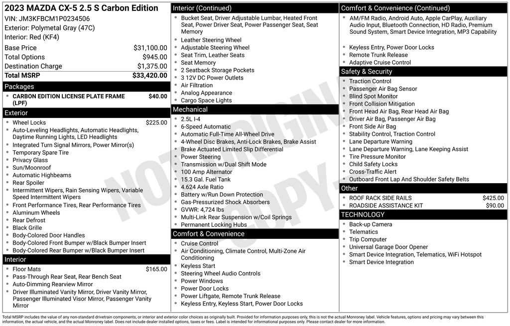 Used 2023 MAZDA CX-5 Carbon Edition AWD/4WD image 2