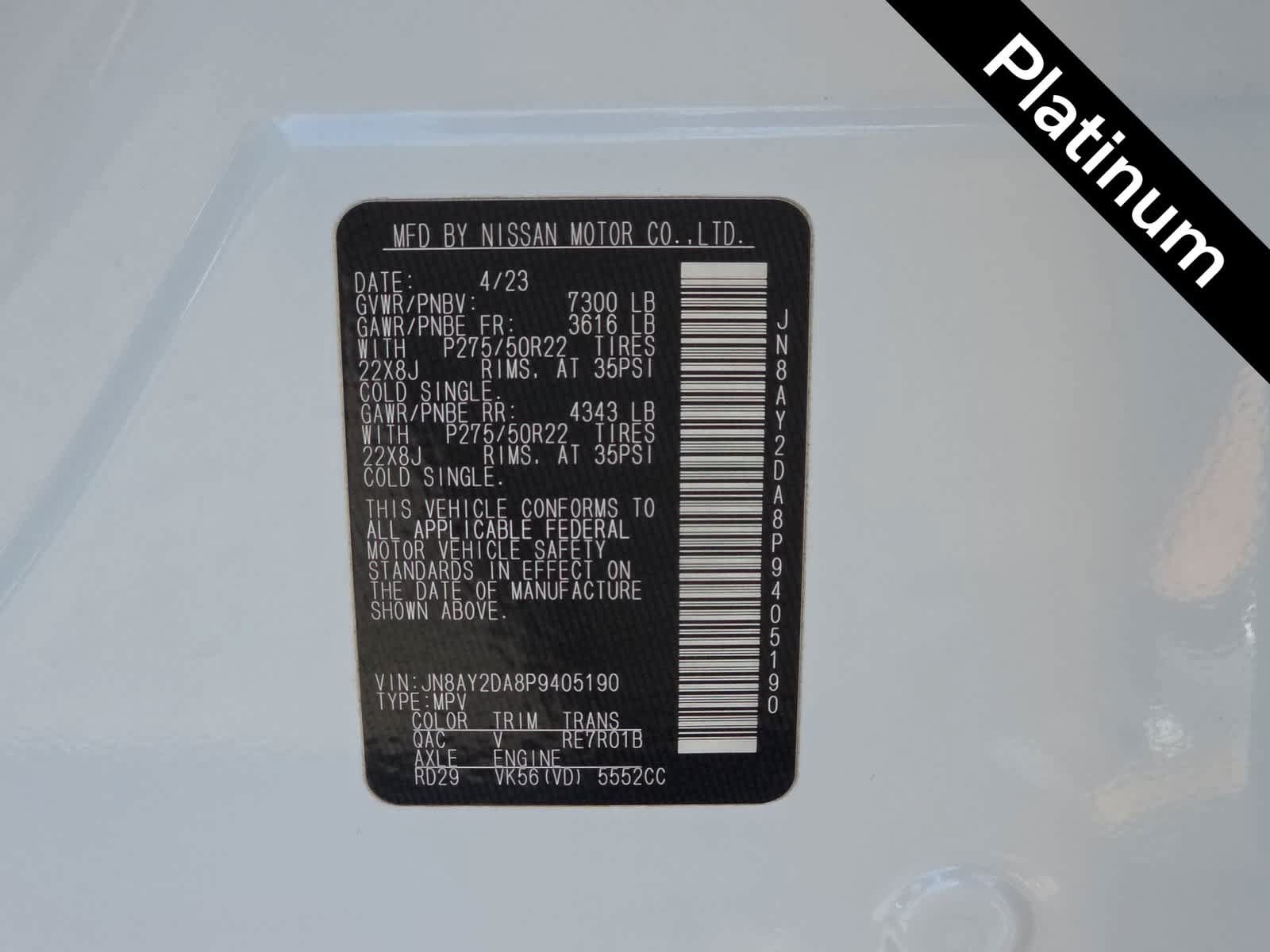 Used 2023 Nissan Armada Platinum w/ Captain's Chairs Package RWD image 25