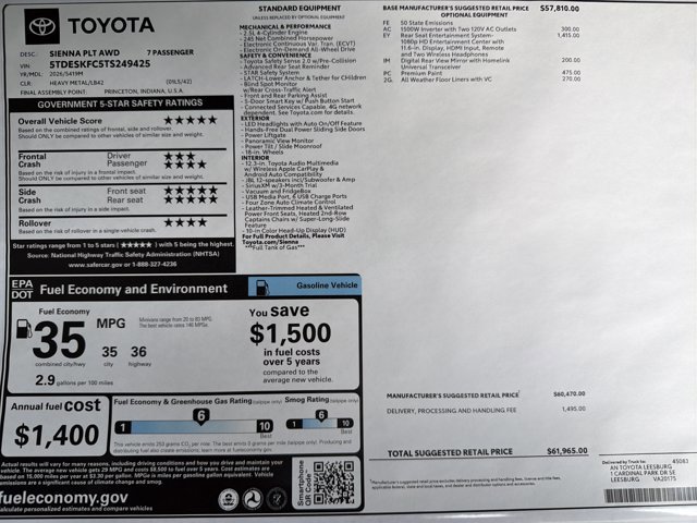New 2026 Toyota Sienna Platinum image 26