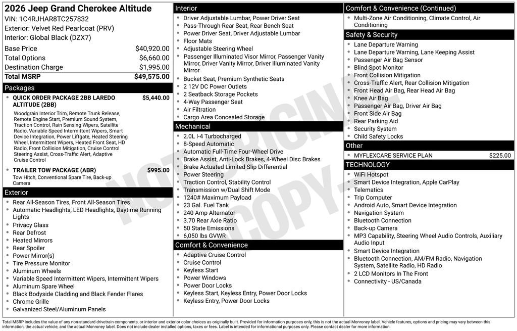 New 2026 Jeep Grand Cherokee Altitude AWD/4WD image 8