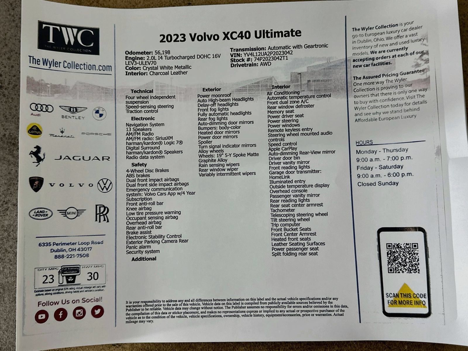 Used 2023 Volvo XC40 B5 Ultimate w/ Protection Package Premier AWD/4WD image 46