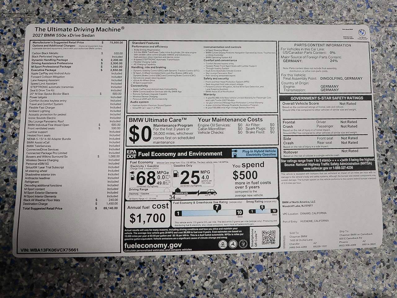 New 2027 BMW 550e xDrive w/ Executive Package AWD/4WD image 17