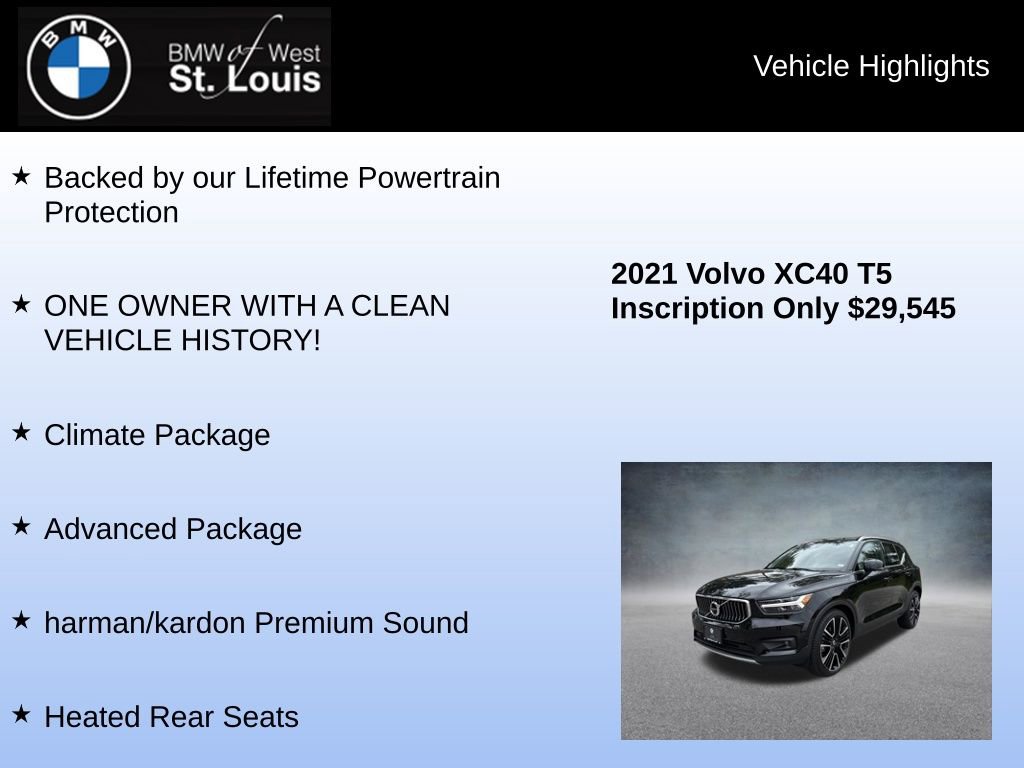 Used 2021 Volvo XC40 T5 Inscription w/ Advanced Package image 7