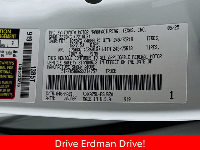 Certified 2025 Toyota Tundra SR w/ SR Tow Package AWD/4WD image 31
