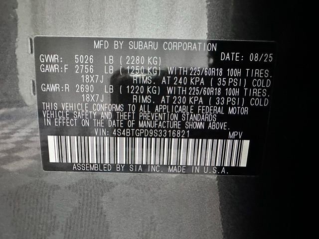 New 2025 Subaru Outback Touring XT image 43