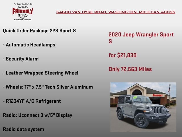 Used 2020 Jeep Wrangler Sport AWD/4WD image 10