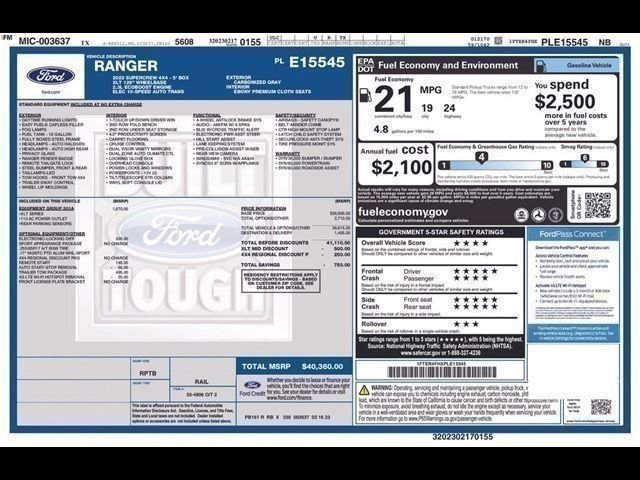 Used 2023 Ford Ranger XLT w/ Equipment Group 301A Mid AWD/4WD image 3