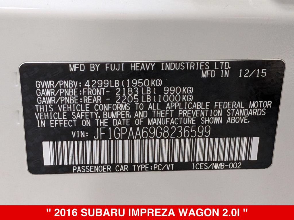 Used 2016 Subaru Impreza 2.0i AWD/4WD image 35