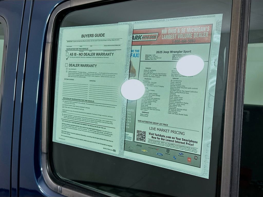 Certified 2025 Jeep Wrangler Sport image 16