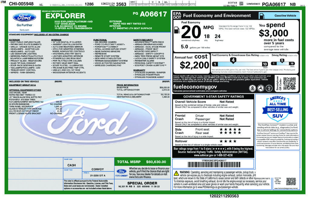Certified 2023 Ford Explorer Platinum w/ Class IV Trailer Tow Package AWD/4WD image 27