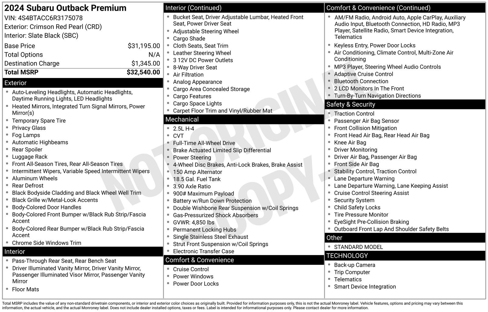 Certified 2024 Subaru Outback Premium image 31